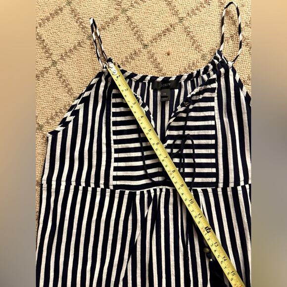 J. Crew black and white striped tank boho sundress with tassel tie cords XS NWOT - Picture 4 of 11